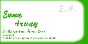 emma arvay business card