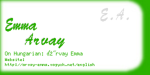 emma arvay business card